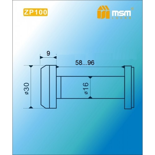 Глазок дверной ZP 60-100 Полированная латунь (PB)