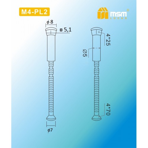 Стяжки для ручек на планке М4-PL2 Коричневый (BR)