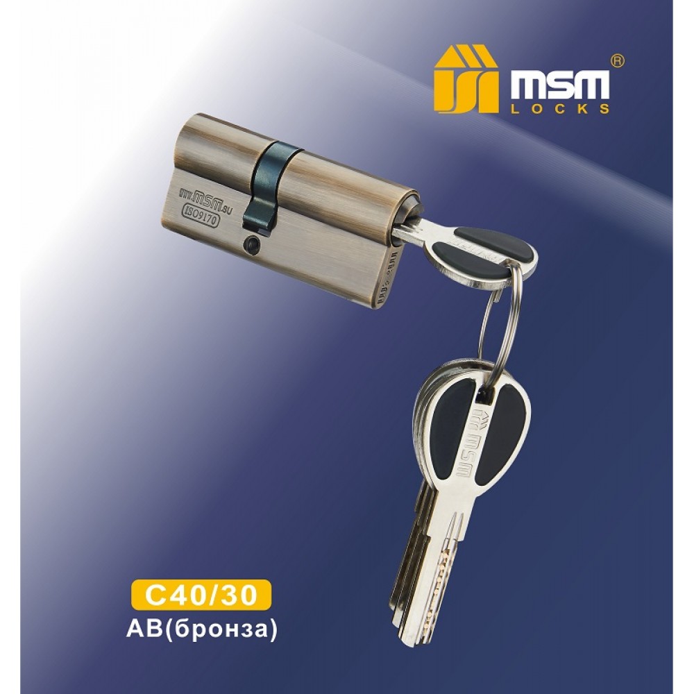 Цилиндровый механизм, латунь Перфорированный ключ-ключ C40/30 мм Цвет: AB - Бронза
