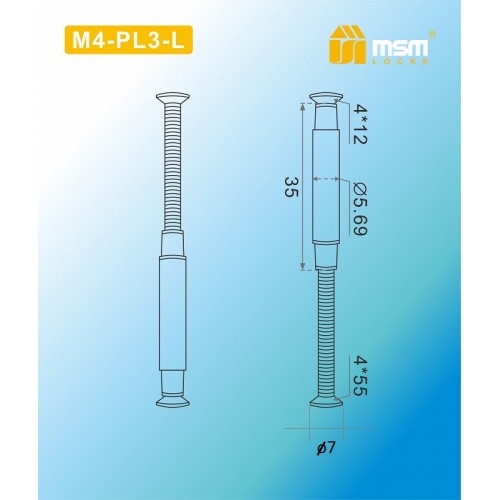 Стяжки для ручек на планке M4-PL3-L Коричневый (BR)