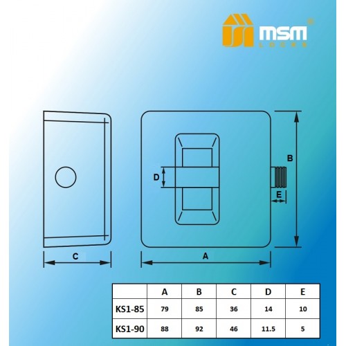 Навесной замок KS1 90 mm.