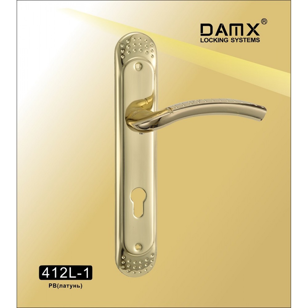 Ручка на планке DAMX 412L-1 Цвет: PB - Полированная латунь