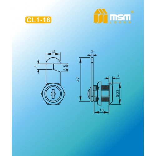 Замок почтовый CL1 16 mm.