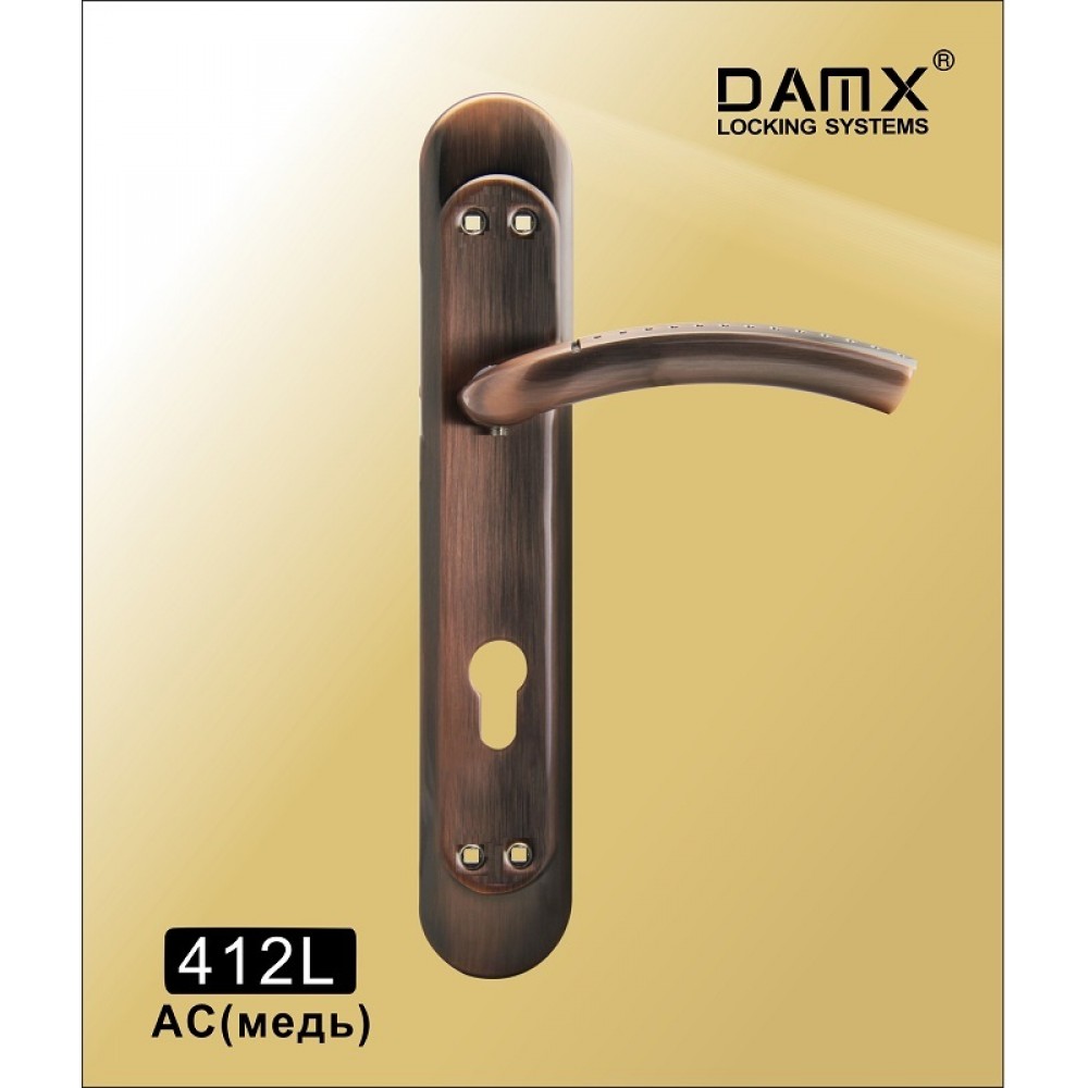 Ручка на планке DAMX 412L Цвет: AC - Медь