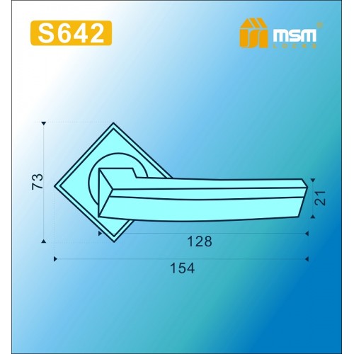 Ручка на квадратной накладке S642 Полированная латунь1 (PB1)
