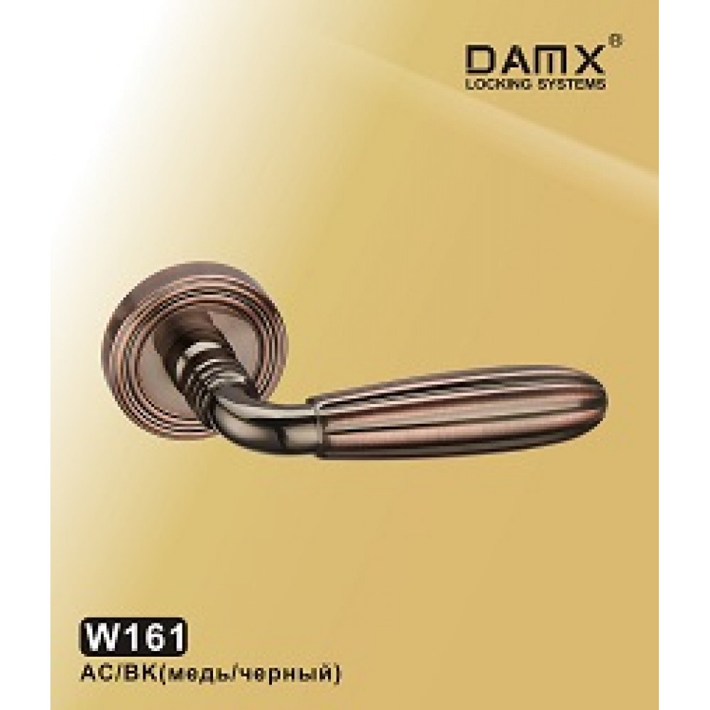 Ручка на круглой накладке W161 DAMX Цвет: AC/BK - Медь / Черный