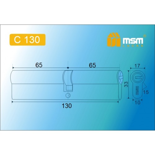 Цилиндровый механизм, латунь Перфорированный ключ-ключ C130 Полированная латунь (PB)