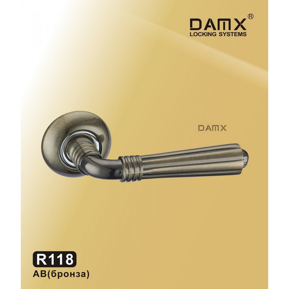 Ручка на круглой накладке R118 DAMX Цвет: AB - Бронза