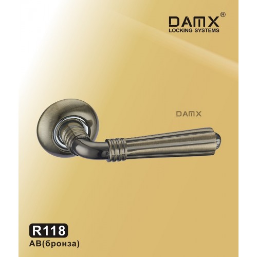 Ручка на круглой накладке R118 DAMX Цвет: AB - Бронза