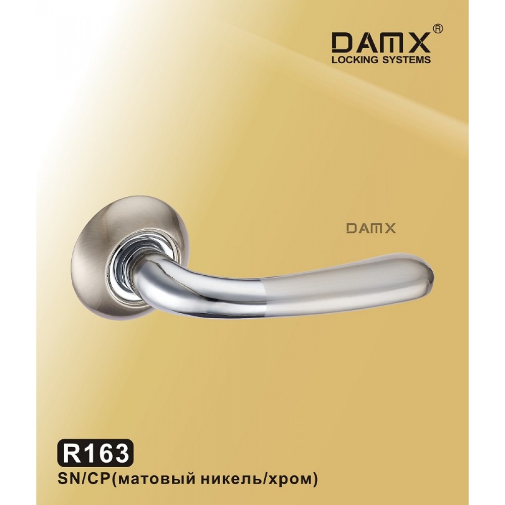 Ручка на круглой накладке R163 DAMX Цвет: SN/CP - Матовый никель / Хром