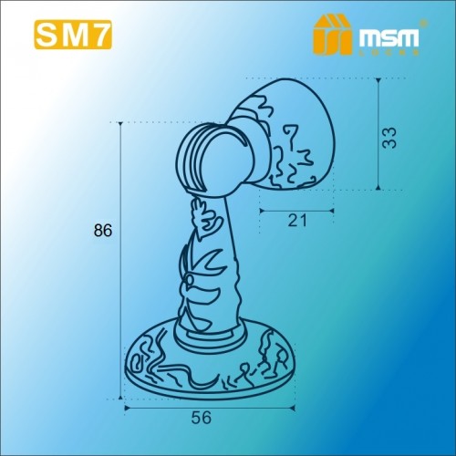 Упор дверной магнитный SM7 Полированная латунь (PB)