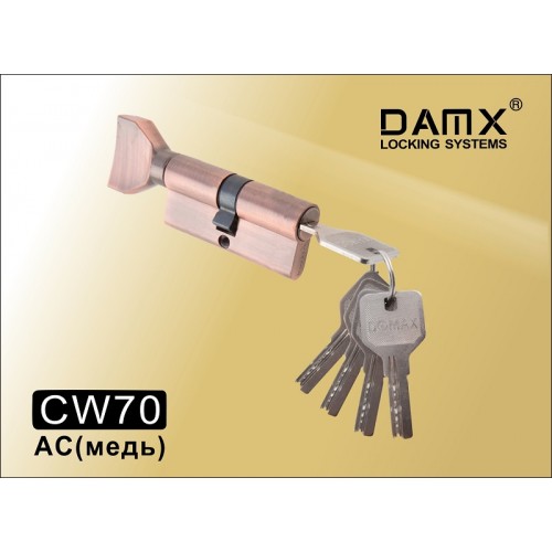 Цилиндровый механизм DAMX Перфорированный ключ-вертушка CW70 мм Цвет: AC - Медь