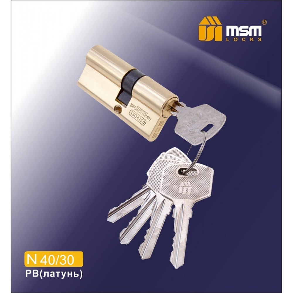 Цилиндровый механизм, латунь Простой ключ-ключ N40/30 мм Цвет: PB - Полированная латунь