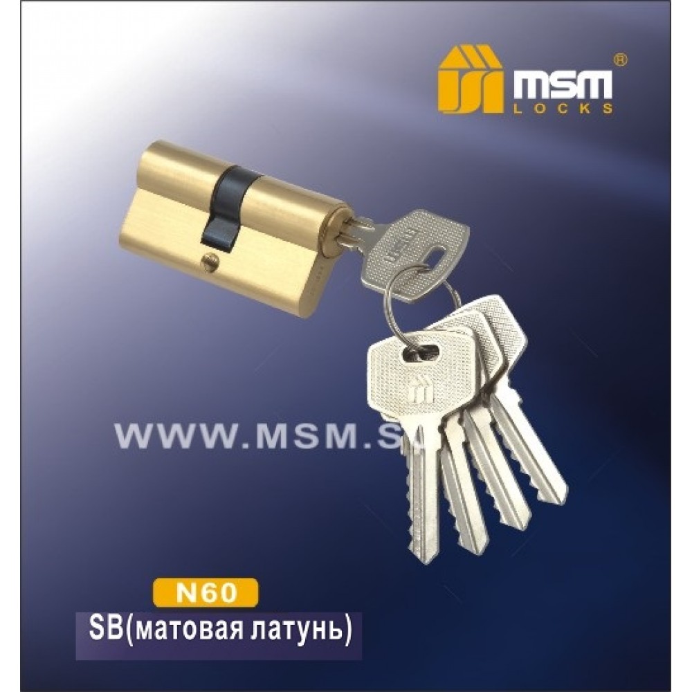 Цилиндровый механизм, латунь Простой ключ-ключ N60 мм Цвет: SB - Матовая латунь