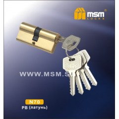 Цилиндровый механизм, латунь Простой ключ-ключ N70 мм Цвет: PB - Полированная латунь