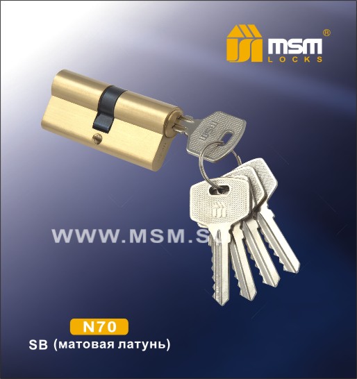 Цилиндровый механизм, латунь Простой ключ-ключ N70 мм Цвет: SB - Матовая латунь