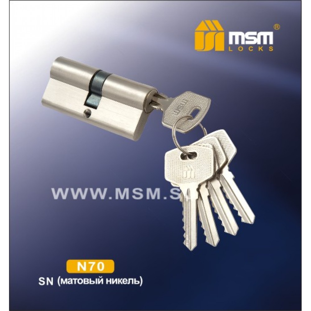 Цилиндровый механизм, латунь Простой ключ-ключ N70 мм Цвет: SN - Матовый никель
