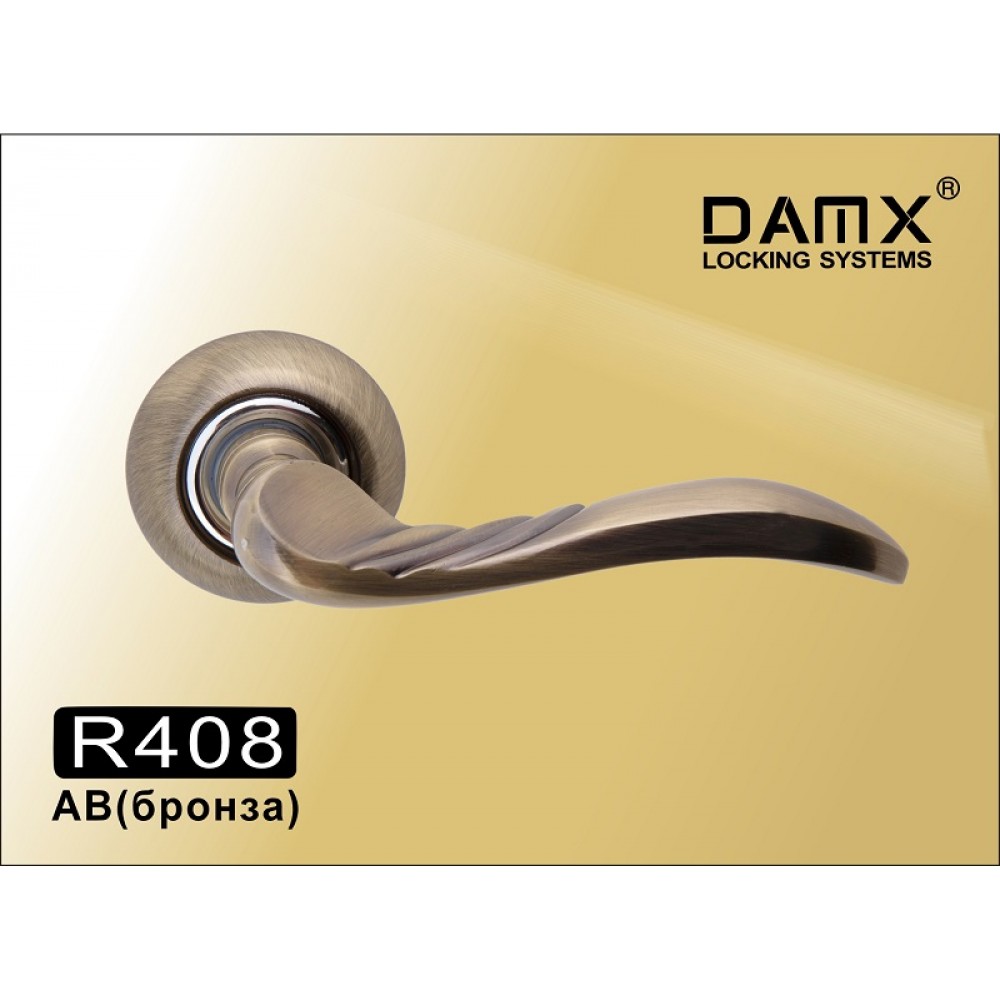 Ручка на круглой накладке R408 DAMX Цвет: AB - Бронза