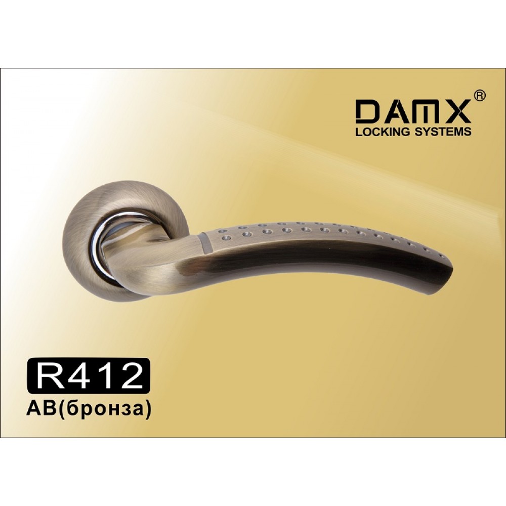 Ручка на круглой накладке R412 DAMX Цвет: AB - Бронза