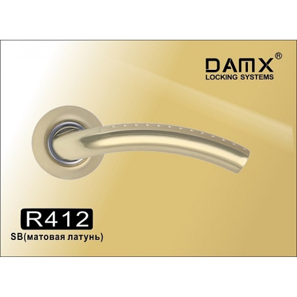 Ручка на круглой накладке R412 DAMX Цвет: SB - Матовая латунь