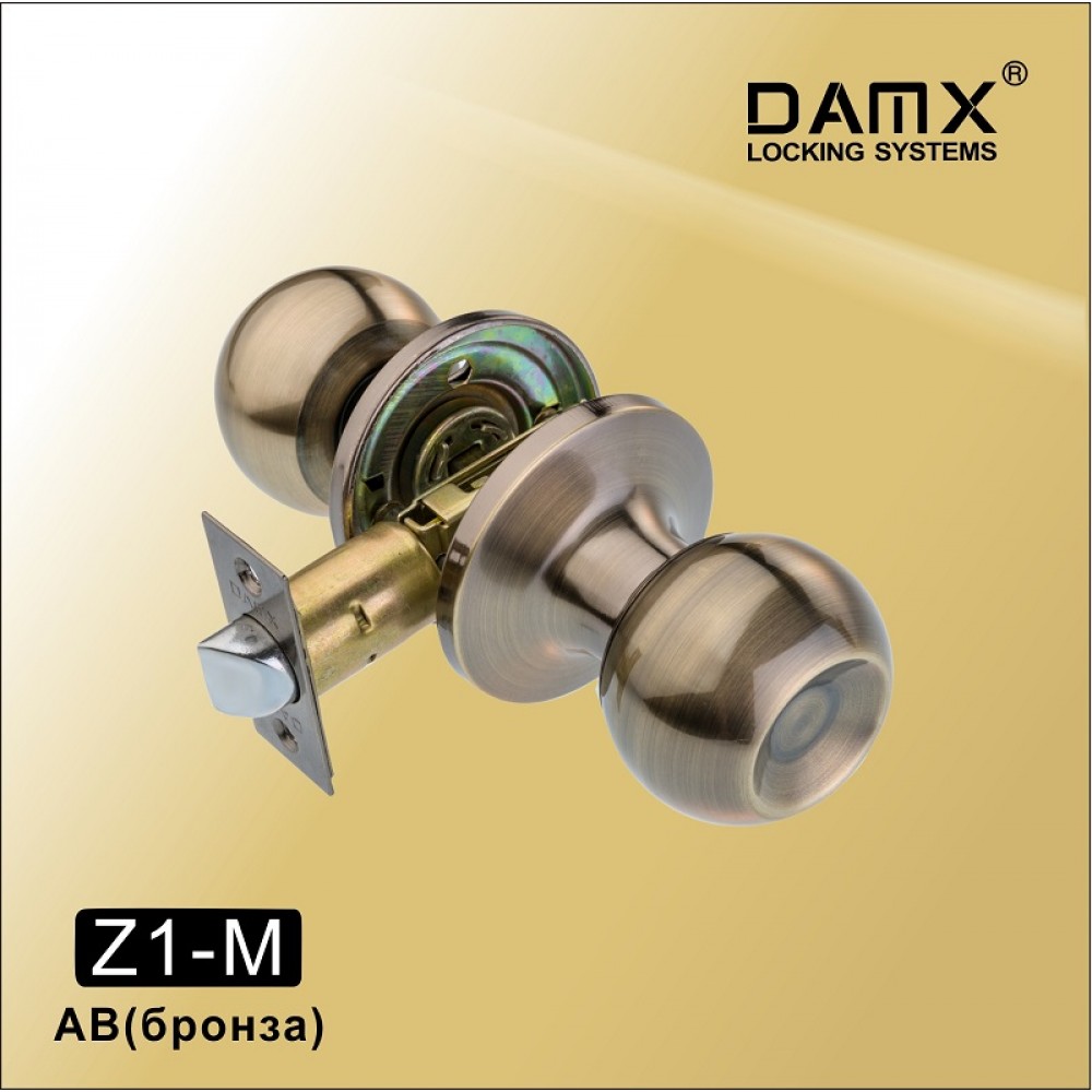 Ручка защелка (шариковая) DAMX Z1-M Цвет: AB - Бронза