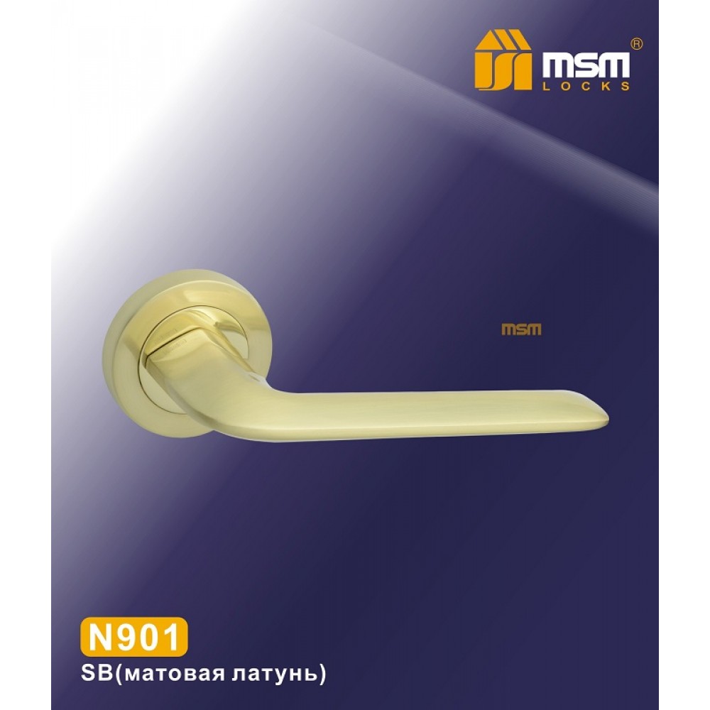 Ручки на круглой накладке N901 Цвет: SB - Матовая латунь