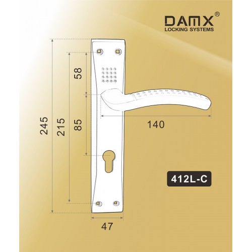 Ручка 412L-С DAMX Полированная латунь (PB)