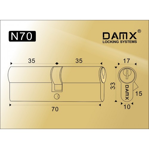 Цилиндровый механизм DAMX N70-20K SN Матовый никель (SN)