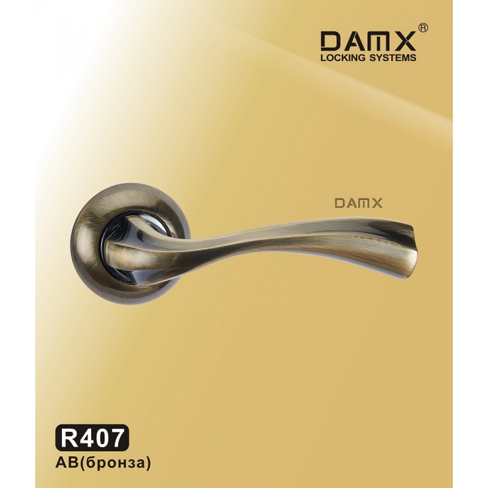 Ручка на круглой накладке R407 DAMX Цвет: AB - Бронза