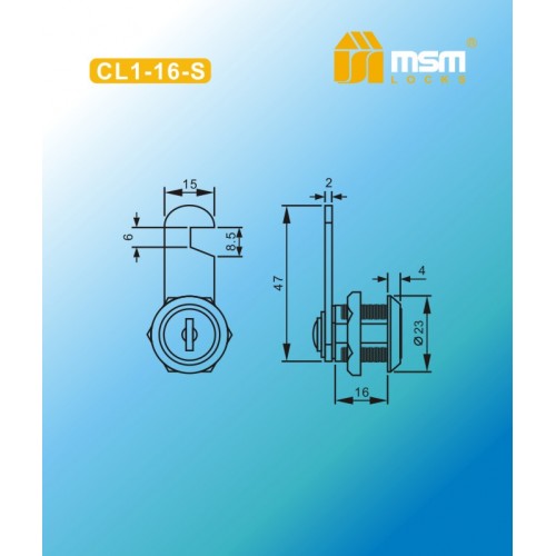 Замок почтовый CL1-S 16 mm.