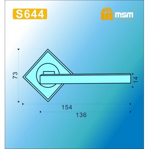 Ручка на квадратной накладке S644 Полированная латунь1 / Матовая латунь1 (PB1/SB1)