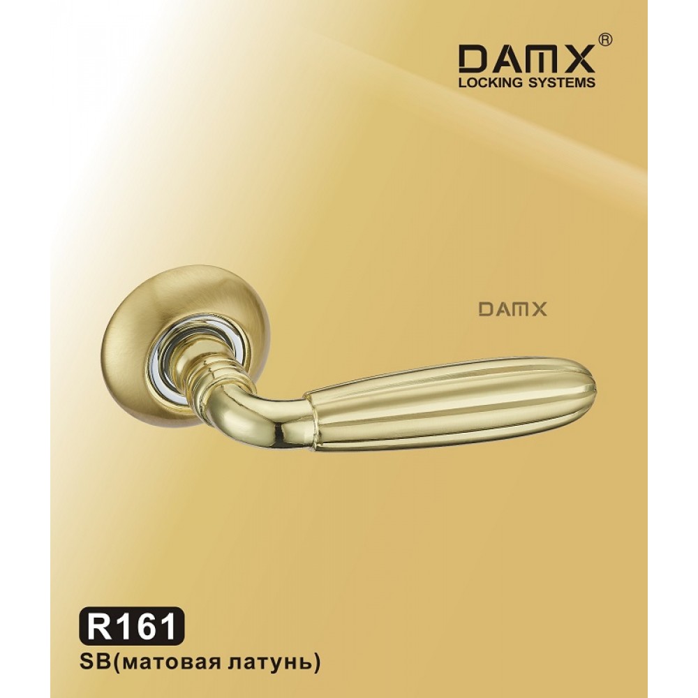 Ручка на круглой накладке R161 DAMX Цвет: SB - Матовая латунь