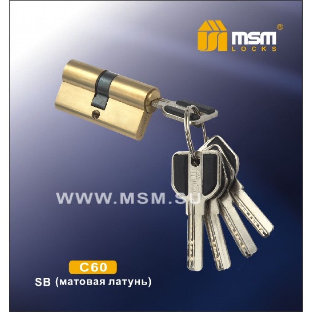 Цилиндровый механизм, латунь Перфорированный ключ-ключ C60 мм Цвет: SB - Матовая латунь