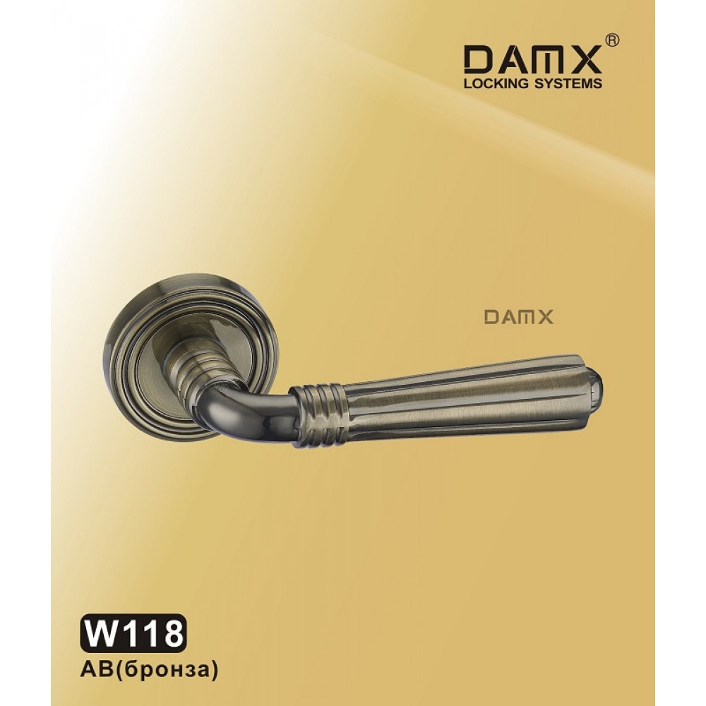 Ручка на круглой накладке W118 DAMX Цвет: AB - Бронза