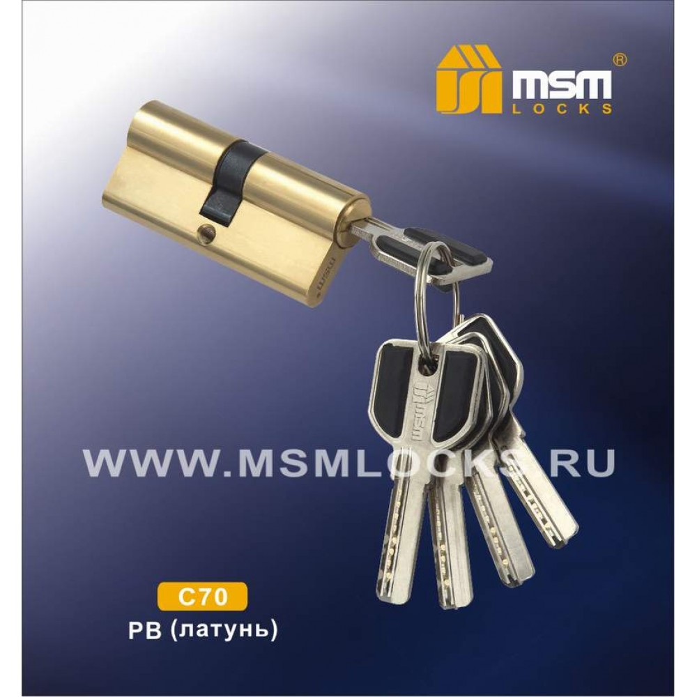 Цилиндровый механизм, латунь Перфорированный ключ-ключ C70 мм Цвет: PB - Полированная латунь