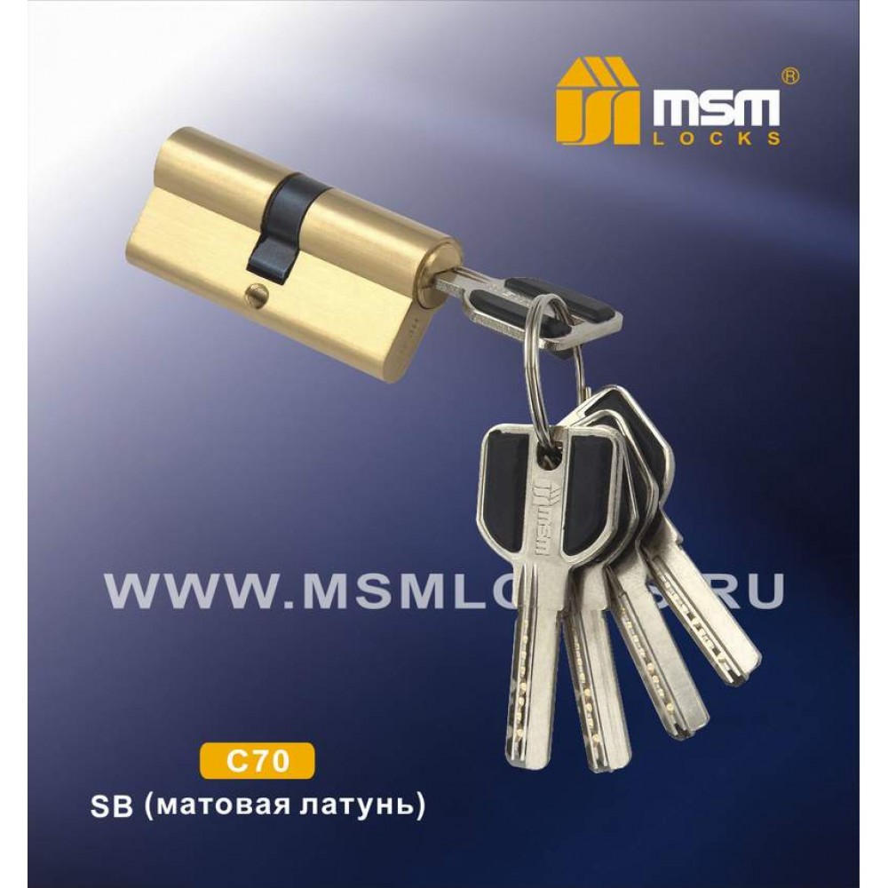 Цилиндровый механизм, латунь Перфорированный ключ-ключ C70 мм Цвет: SB - Матовая латунь