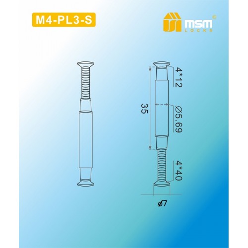 Стяжки для ручек на планке М4-PL3-S ( М4 ) Полированная латунь (PB)