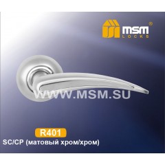 Ручка на круглой накладке R401 Цвет: SC/CP - Матовый хром / Хром