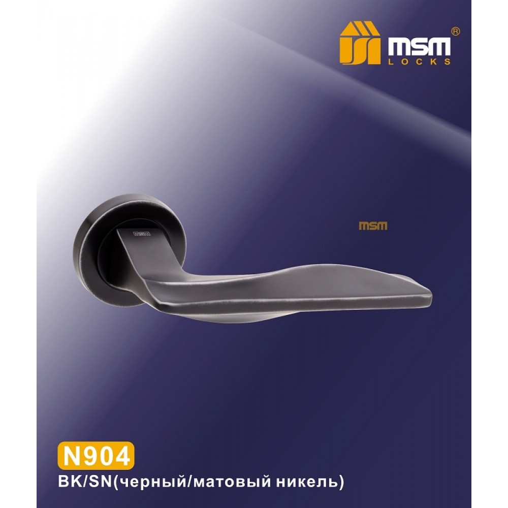 Ручки на круглой накладке N904 PB Цвет: BK/SN - Черный / Матовый никель