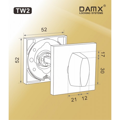 Накладка-фиксатор TW2 Матовая латунь (SB)