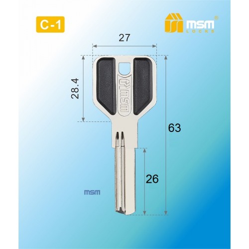 Заготовка ключа перфо, С-1 Квадрат короткий -