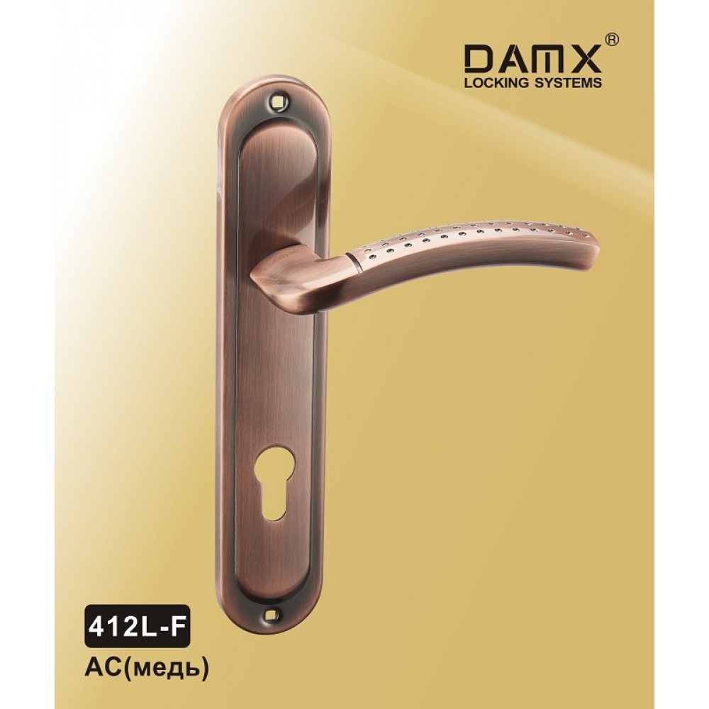 Ручка на планке 412L-F DAMX Цвет: AC - Медь