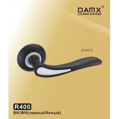 Ручка на круглой накладке R400 DAMX Цвет: BK/WH - Черный / Белый