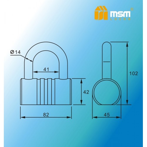 Навесной замок TS5-80 80 mm.