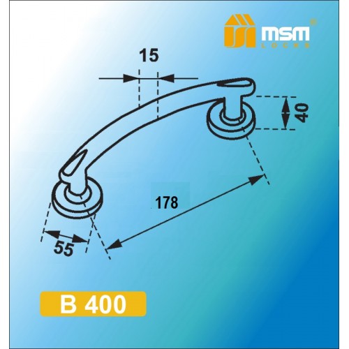 Ручка скоба B400 Полированная латунь / Хром (PB/CP)