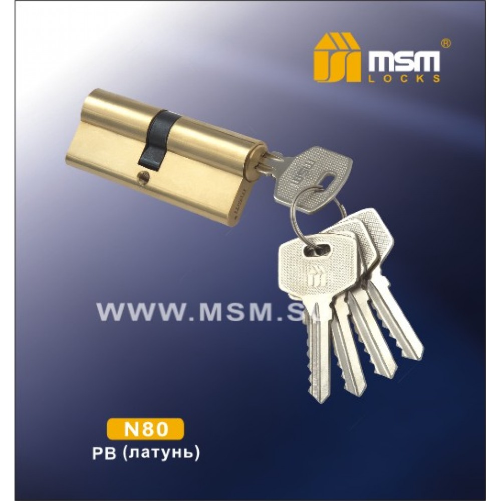 Цилиндровый механизм, латунь Простой ключ-ключ N80 мм Цвет: PB - Полированная латунь