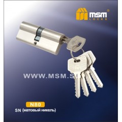 Цилиндровый механизм, латунь Простой ключ-ключ N80 мм Цвет: SN - Матовый никель
