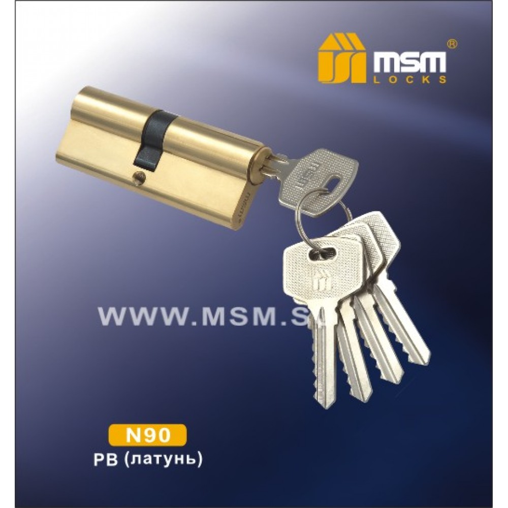 Цилиндровый механизм, латунь Простой ключ-ключ N90 мм Цвет: PB - Полированная латунь