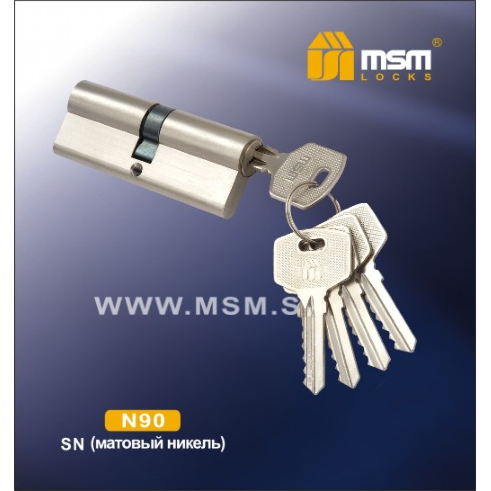 Цилиндровый механизм, латунь Простой ключ-ключ N90 мм Цвет: SN - Матовый никель