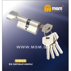 Цилиндровый механизм, латунь Простой ключ-вертушка NW60 мм Цвет: SN - Матовый никель